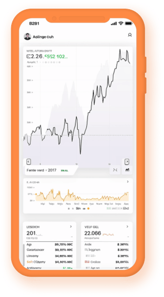 Seguimiento móvil de cartera con estadísticas de criptomonedas en tiempo real